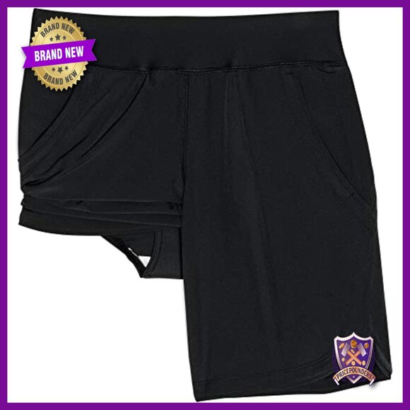 Quick Dry Swim Cover-Up Shorts with Panty, High Waist, UPF 50, 9" Inseam - Picture 6 of 7